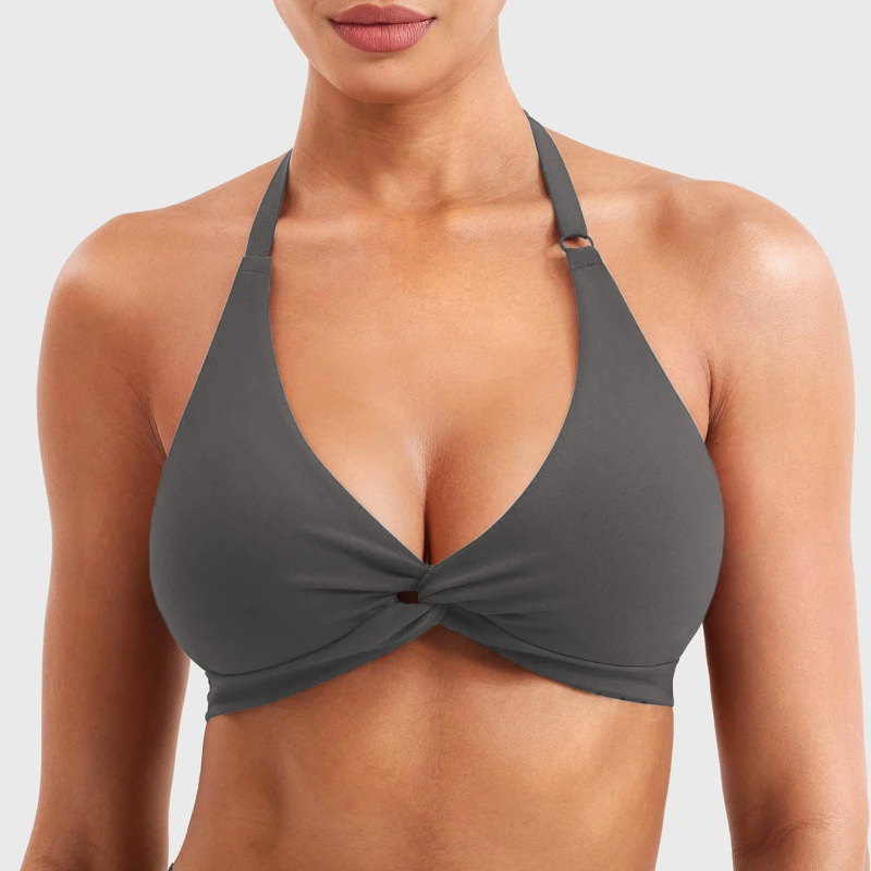 Cross-border summer nude-feel yoga fitness sports bra for women, Pilates quick-dry halter neck beautiful back bra