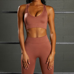 G9197 - Back Cross Bra + Pant Set - Rust Red