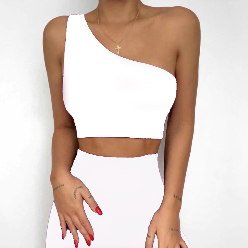Cross-border trendy off-shoulder strap sports bra seamless fitness hip-lifting leggings knit yoga wear women's set
