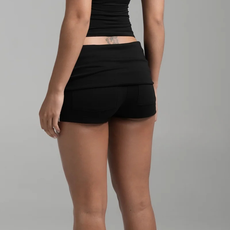Cross-border running, sports, fitness, fold-over shorts, versatile outerwear, seamless yoga pants, women's high-waisted, slimming, quick-drying, tight-fitting