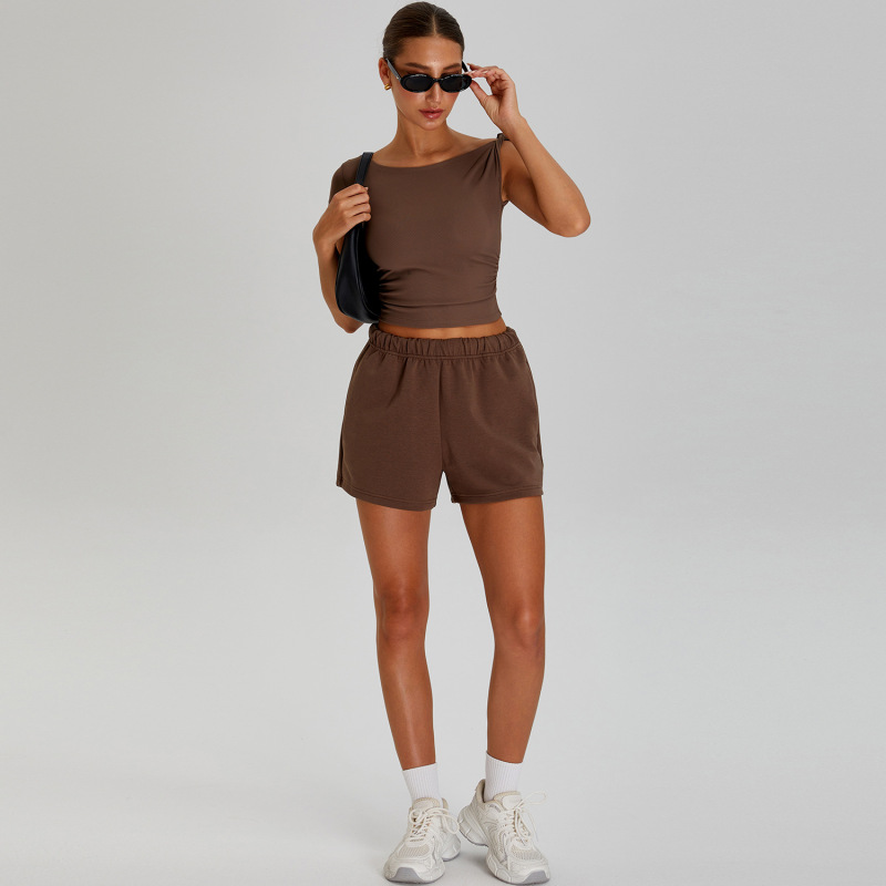 Cross-border All-match Loose Casual Pants Women's Outdoor Sports Running Fitness Pants Tight Drawstring Sports Two-piece Set