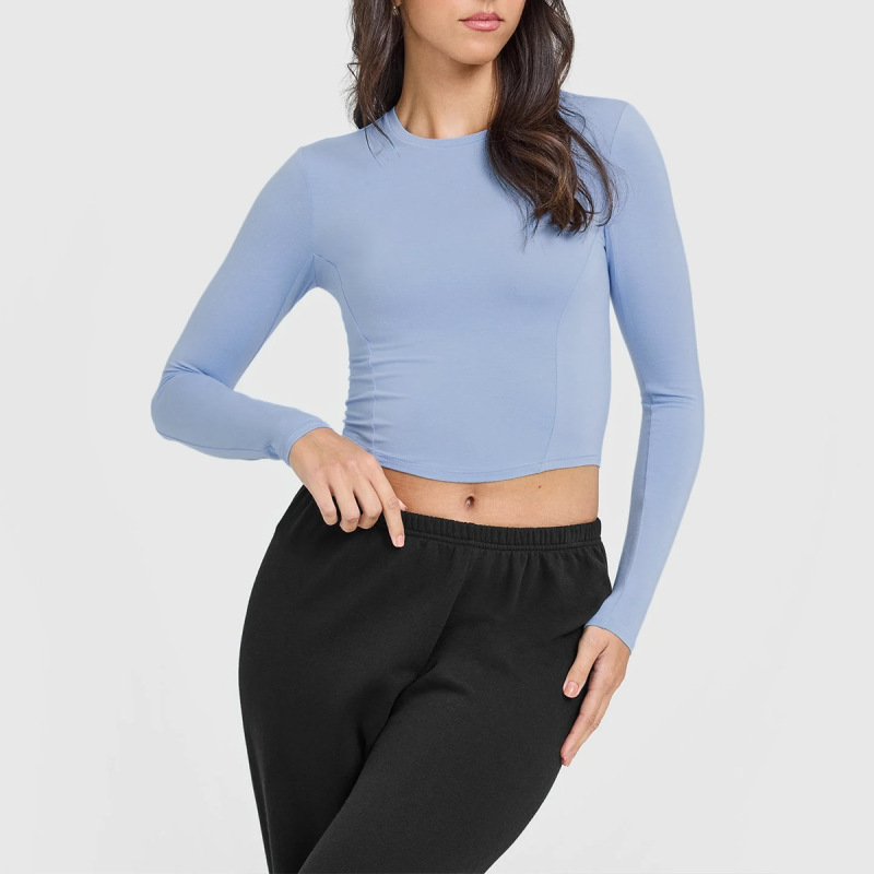 New yoga sports top for women, quick-drying running high-elasticity tight-fitting T-shirt, high-strength long-sleeved top