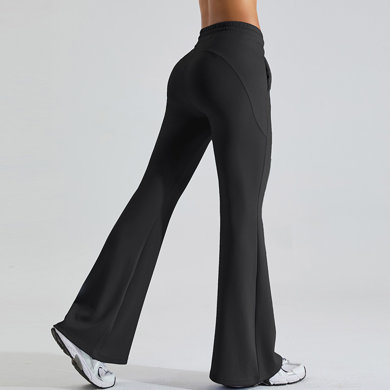 Cross-border new outdoor casual sports pants women's soft glutinous air layer slimming micro-pull yoga pants running fitness pants