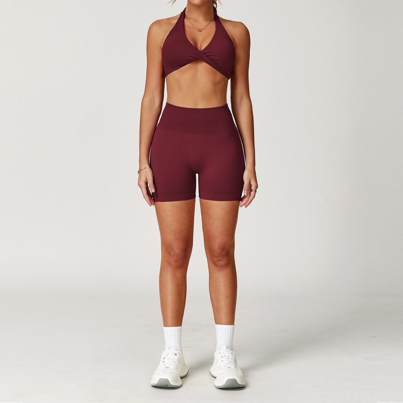 Zechuang Cross-border Winter Tight-fitting Backless Yoga Set Quick-drying Fitness Clothing Outdoor Running Sports Set Women's 8503