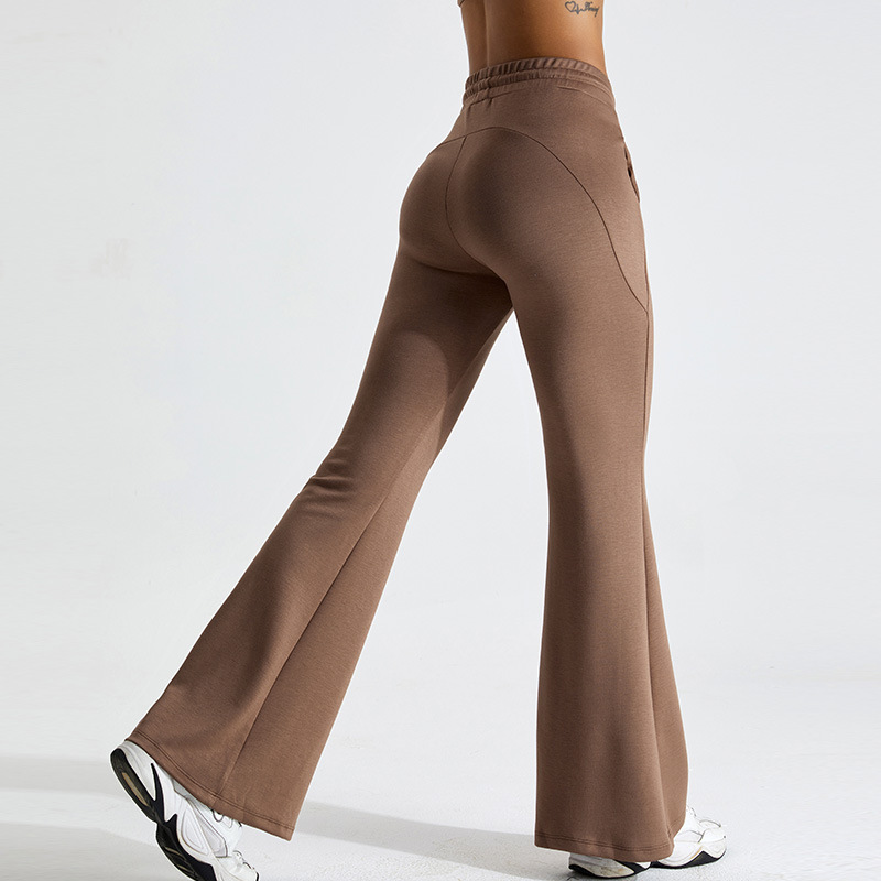 Cross-border new outdoor casual sports pants women's soft glutinous air layer slimming micro-pull yoga pants running fitness pants