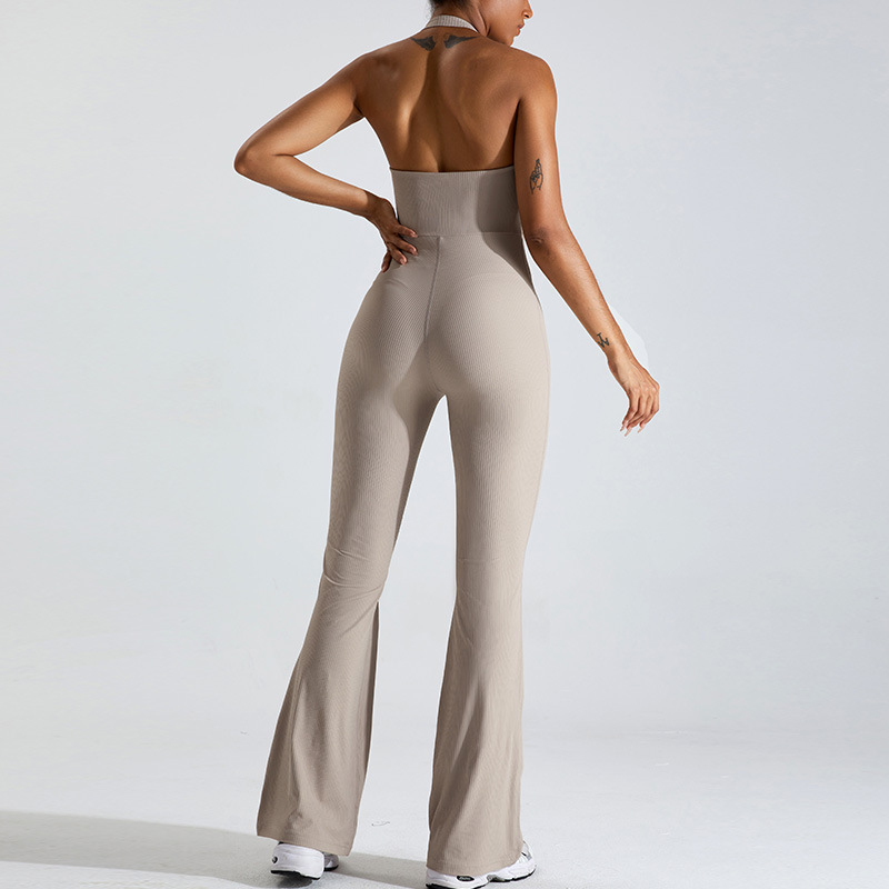 European and American quick-drying tight yoga clothes women's thread dance sports fitness clothes hip lifting belly slimming one-piece yoga clothes