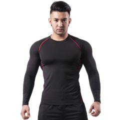 Long-sleeved P17100 Black with bright red stitching