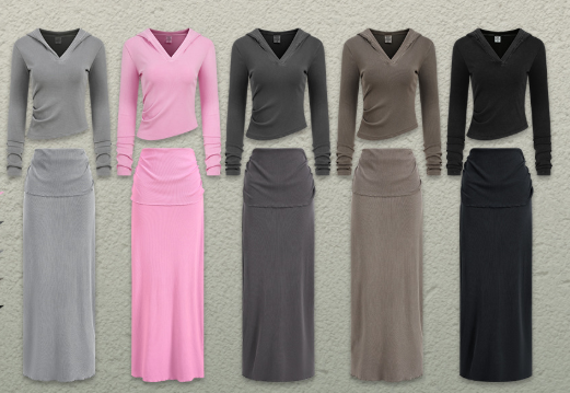 ZSTH-n25510-QZ Sexy Hot Girl Style V-Neck Slim Long Skirt