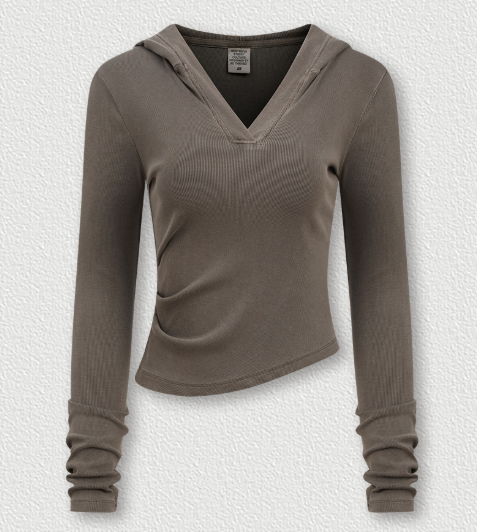 ZSTH-N25511-SY Sexy Hot Girl Style V-Neck Slim T-Shirt