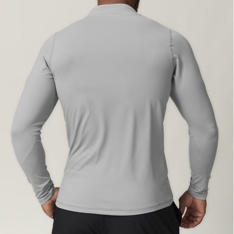 Cross-border European and American men's sports zipper quick-drying long-sleeved t-shirt for running, fitness, home, commuting, and casual wear 1041