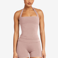 Halter Vest in Grayish Pink