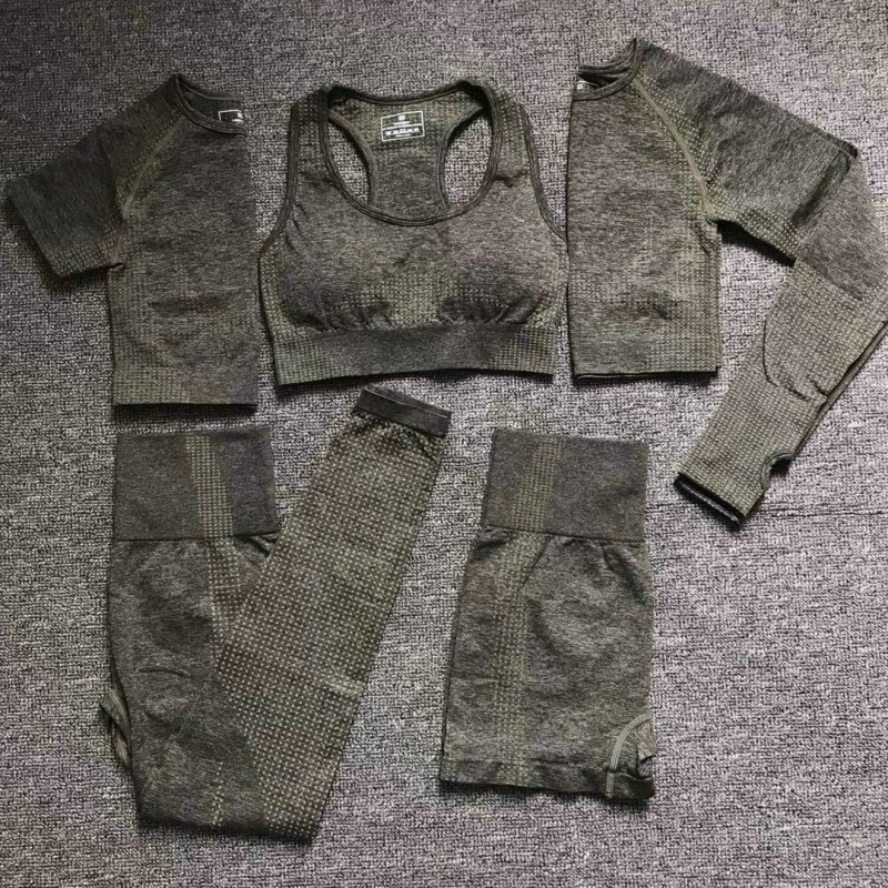 PY-6433-CX dot jacquard seamless long-sleeved gradient fitness long-sleeved yoga wear