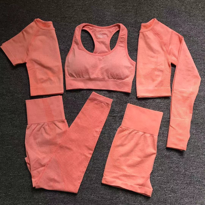 PY-6433-CX dot jacquard seamless long-sleeved gradient fitness long-sleeved yoga wear