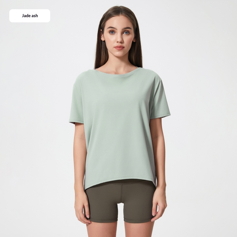 DQ-DS079-DX  Women's Nude Yoga Short-sleeved Top