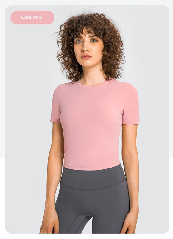 DQ-DS158 TX Women's Casual Yoga Short-Sleeve T-Shirt with Seams