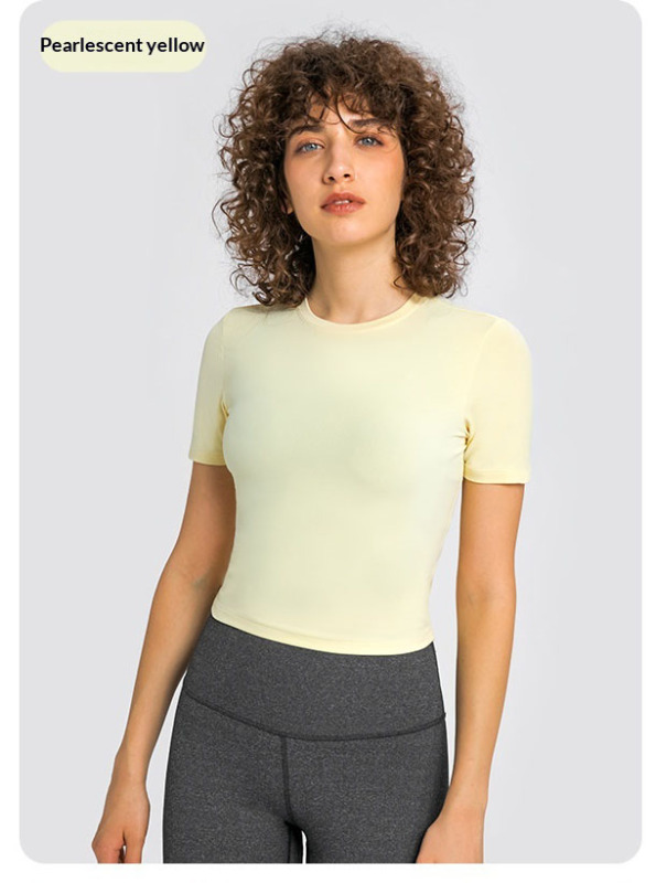 DQ-DS158 TX Women's Casual Yoga Short-Sleeve T-Shirt with Seams