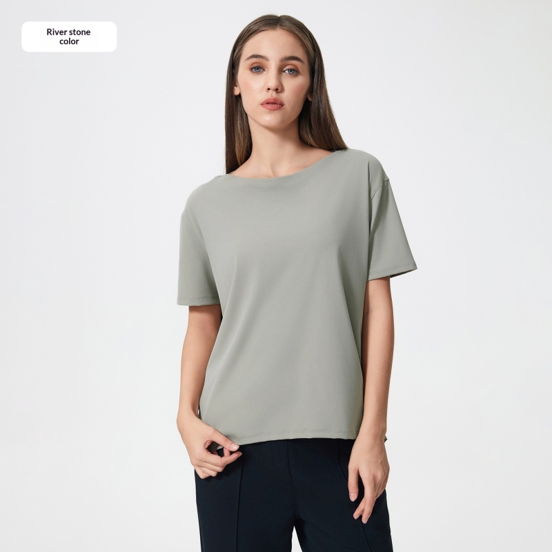 DQ-DS079-DX  Women's Nude Yoga Short-sleeved Top