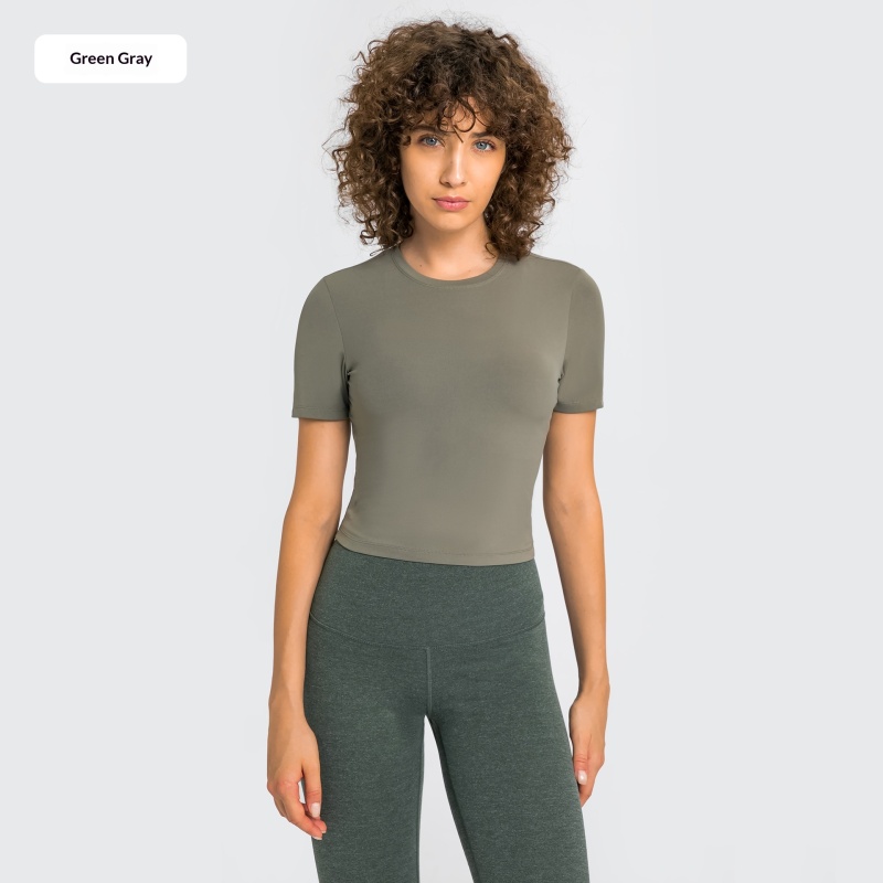 DQ-DS158 TX Women's Casual Yoga Short-Sleeve T-Shirt with Seams