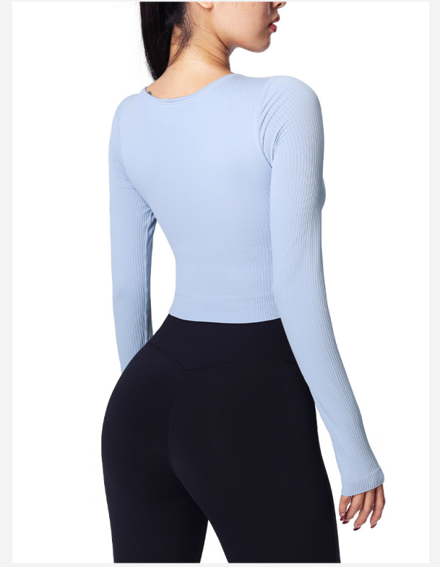 RX- T2165 yoga clothing sports top with chest pad long sleeves