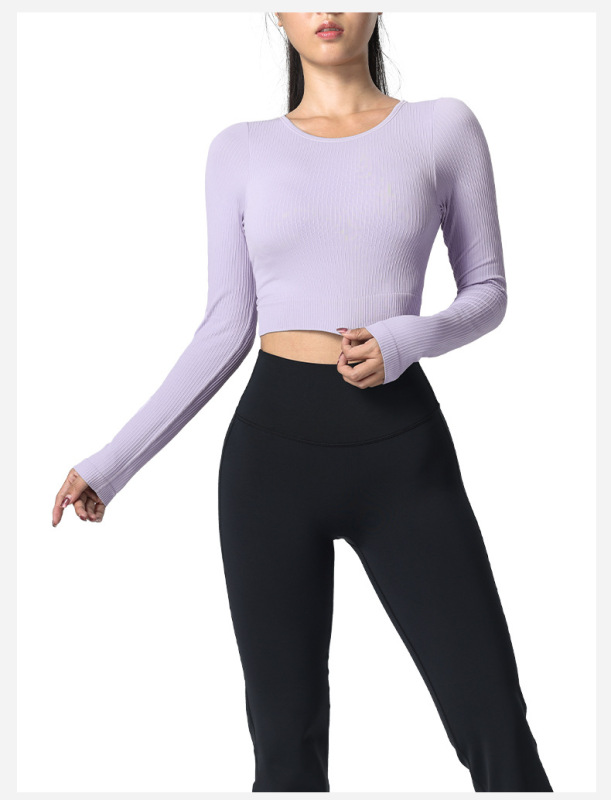 RX- T2165 yoga clothing sports top with chest pad long sleeves