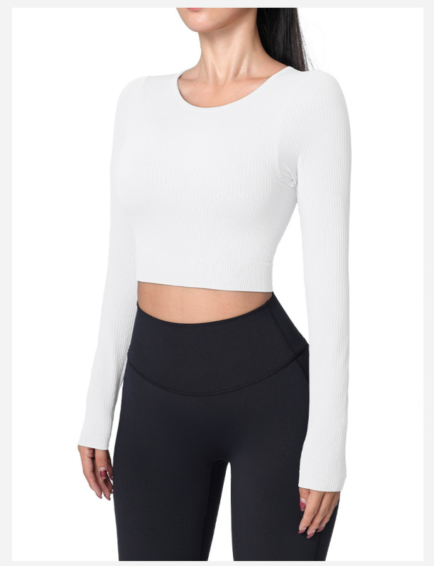 RX- T2165 yoga clothing sports top with chest pad long sleeves
