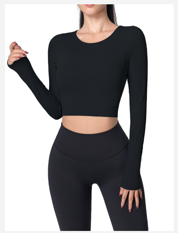 RX- T2165 yoga clothing sports top with chest pad long sleeves