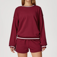 7028 sweatshirt + 7028 shorts—cherry red