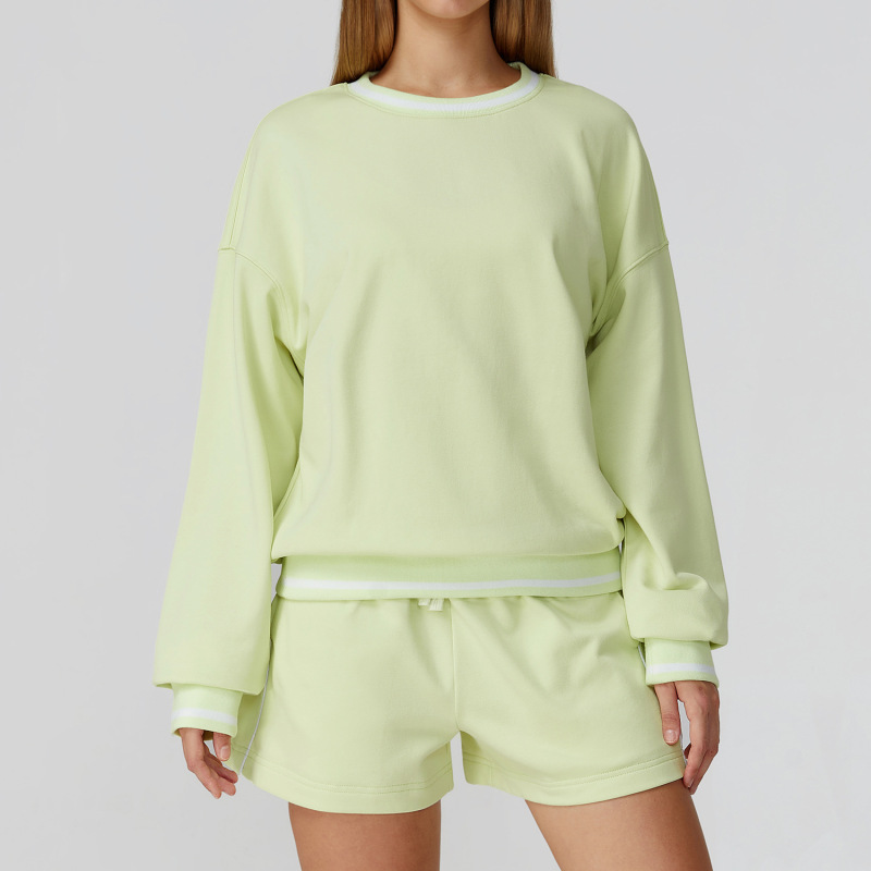 Zechuang Autumn and Winter Casual Contrasting Color Sweatshirt Suit Comfortable and Versatile Suit Women's Outdoor Fashion Sports Suit 7028