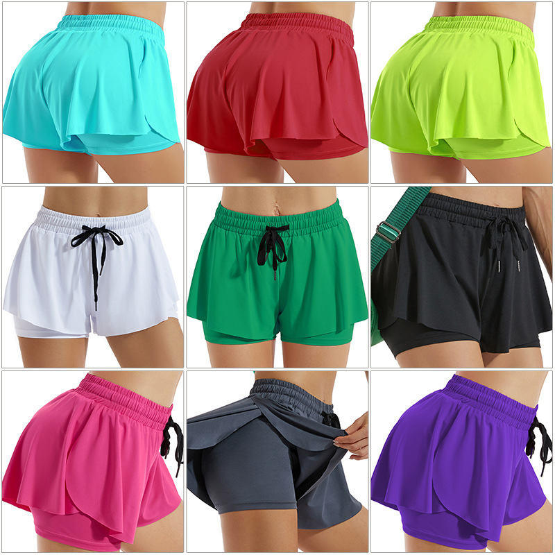 Silk Picture Cross-Border Yoga Shorts Women's Summer Anti-Light Quick-Drying Fitness Pants Marathon Running Sports Pants