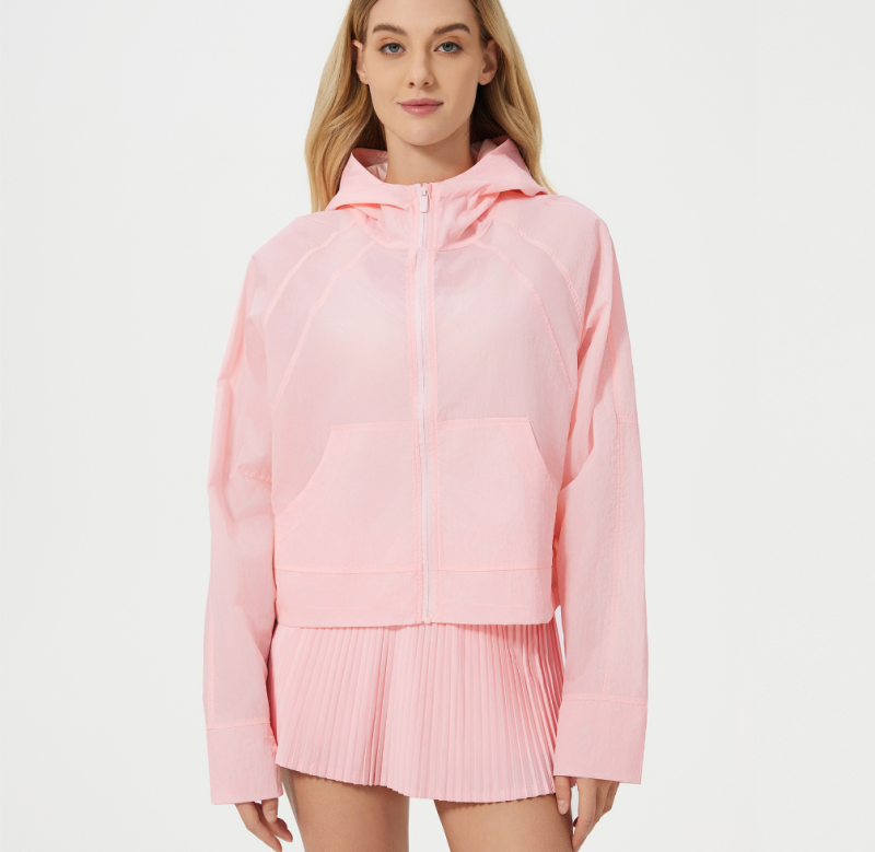 DQ-D25007-CX-Breathable Quick-drying Sportsloose Versatile Hooded Jacket