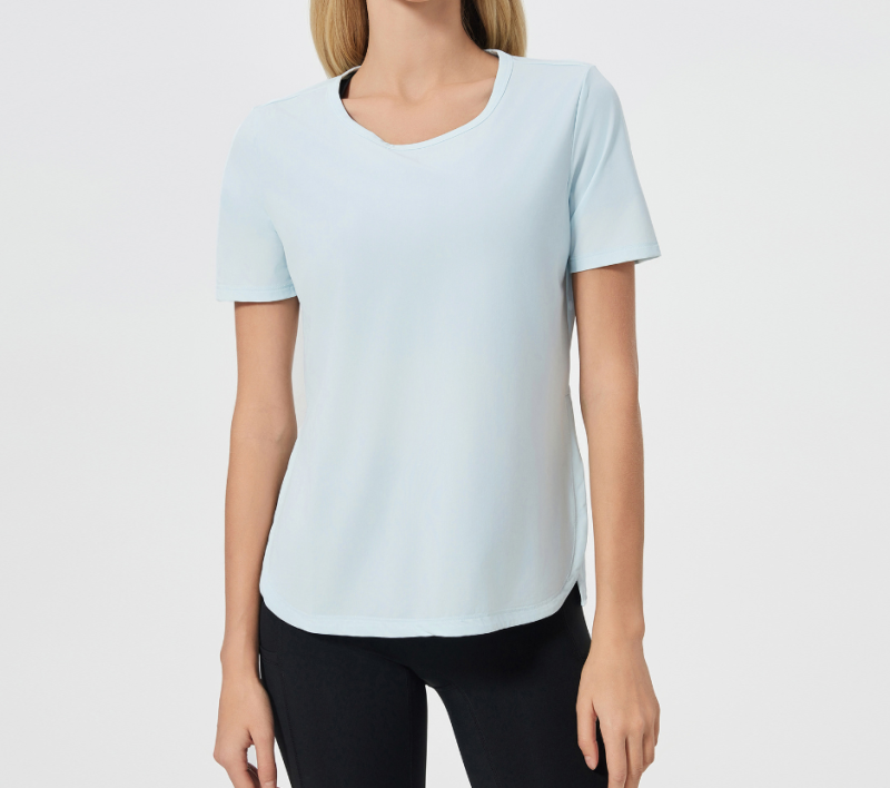 DQ-DSS125-DX-Summer Loose Breathable Yoga Tops for Women with Side Slits