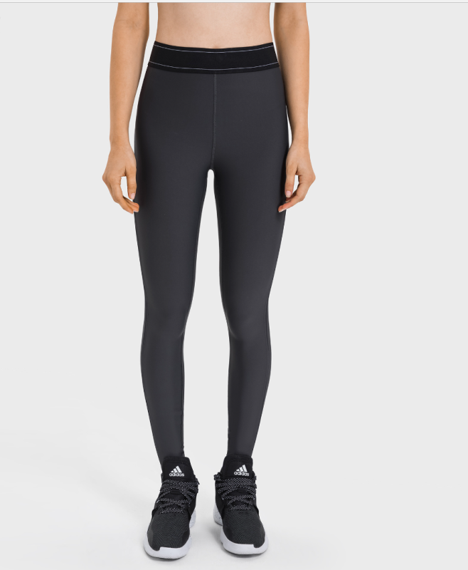 DQ-DL347-CK-New Contrast Color Elastic Waist Sports Leggings