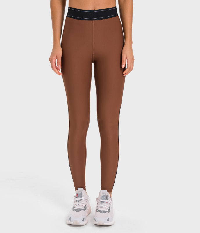 DQ-DL347-CK-New Contrast Color Elastic Waist Sports Leggings