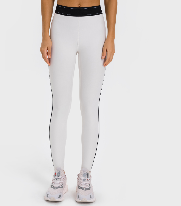 DQ-DL347-CK-New Contrast Color Elastic Waist Sports Leggings