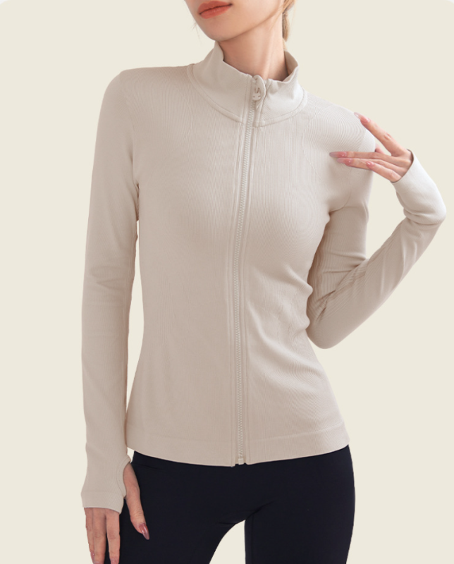 RX-T2025-WT autumn and winter stand-up collar zipper yoga sports jacket
