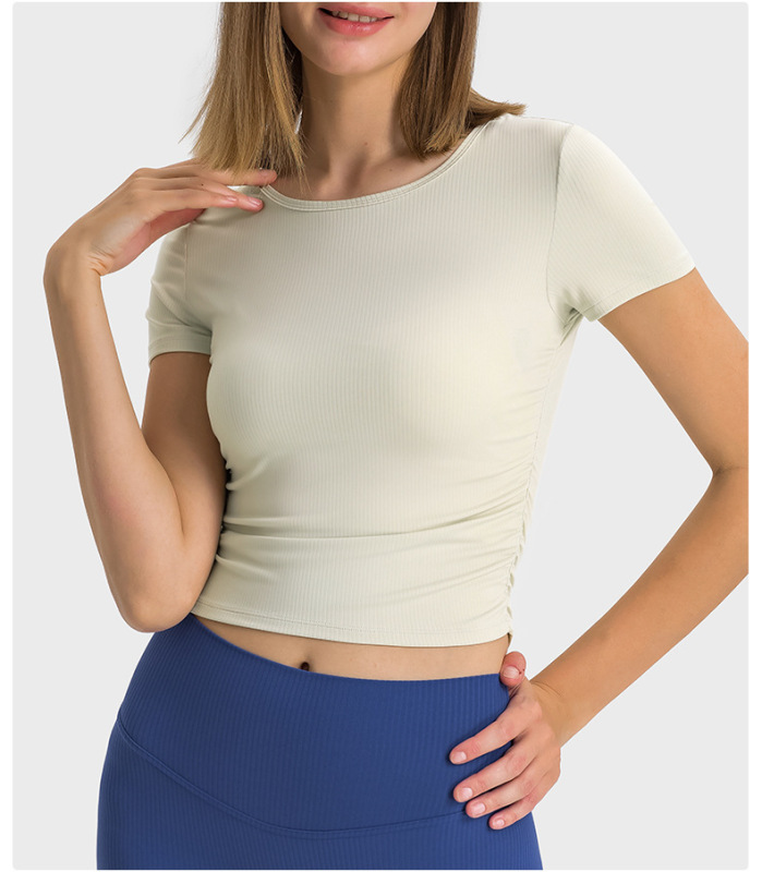 DQ-DS374 TX Short sports short-sleeved slim fit yoga top