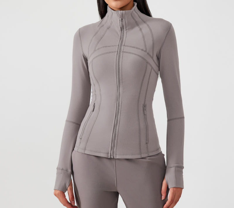DQ-Z18031 WT Yoga sports jacket running fitness yoga long-sleeved top jacket