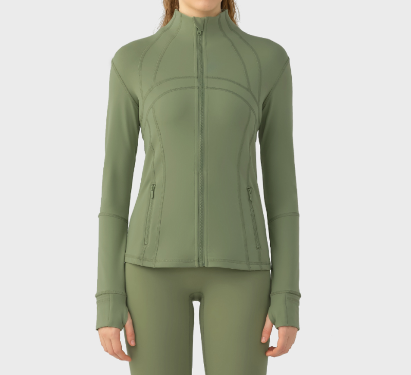 DQ-Z18031 WT Yoga sports jacket running fitness yoga long-sleeved top jacket