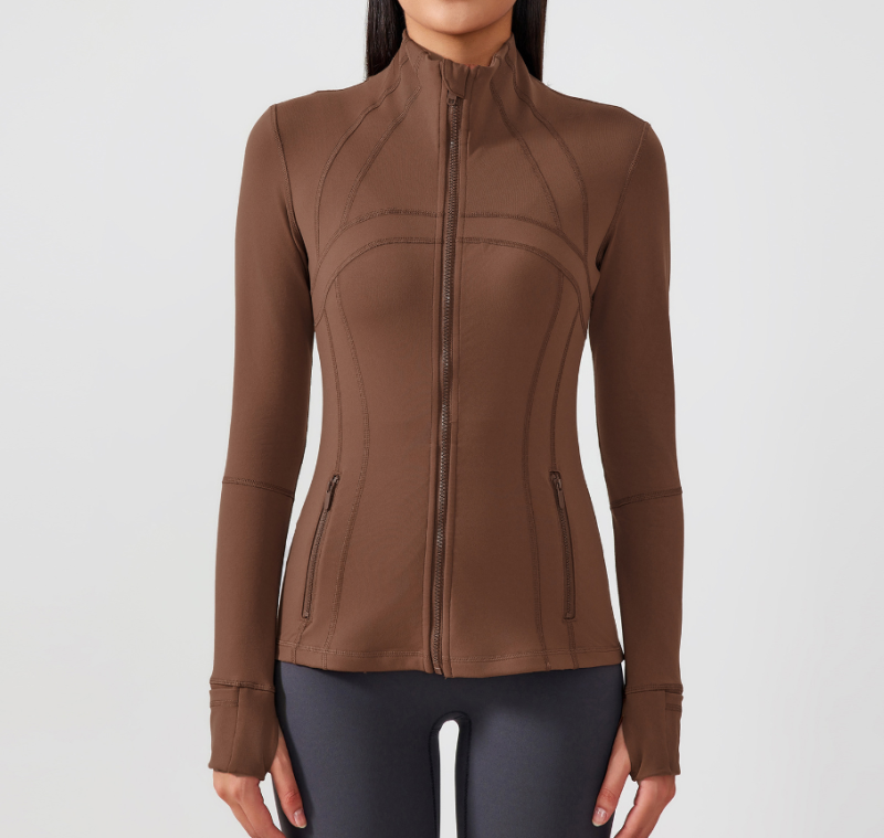 DQ-Z18031 WT Yoga sports jacket running fitness yoga long-sleeved top jacket