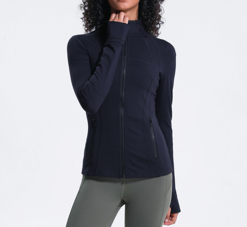 DQ-Z18031 WT Yoga sports jacket running fitness yoga long-sleeved top jacket