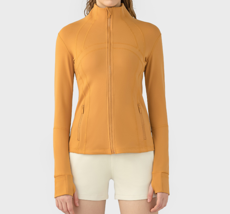 DQ-Z18031 WT Yoga sports jacket running fitness yoga long-sleeved top jacket