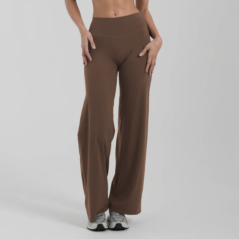 Cross-Border European and American Pilates Yoga Pants Nude Fitness Pants High-End Sports Straight Pants Outer Wear Running Pants for Women