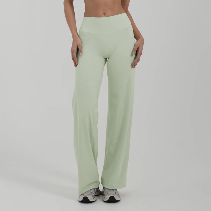 Cross-Border European and American Pilates Yoga Pants Nude Fitness Pants High-End Sports Straight Pants Outer Wear Running Pants for Women