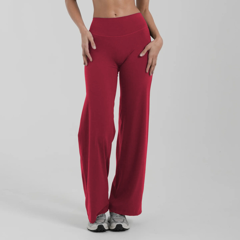 Cross-Border European and American Pilates Yoga Pants Nude Fitness Pants High-End Sports Straight Pants Outer Wear Running Pants for Women