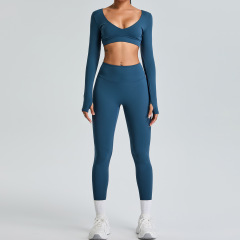 Dark blue (long-sleeved shirt + long pants)