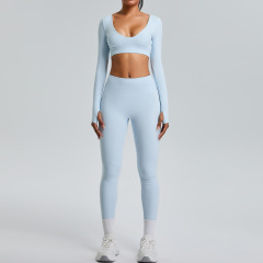 Ice blue (long-sleeved shirt + long pants)