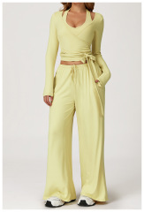 3058 long-sleeved shirt + 3058 vest + 3058 trousers -- light yellow