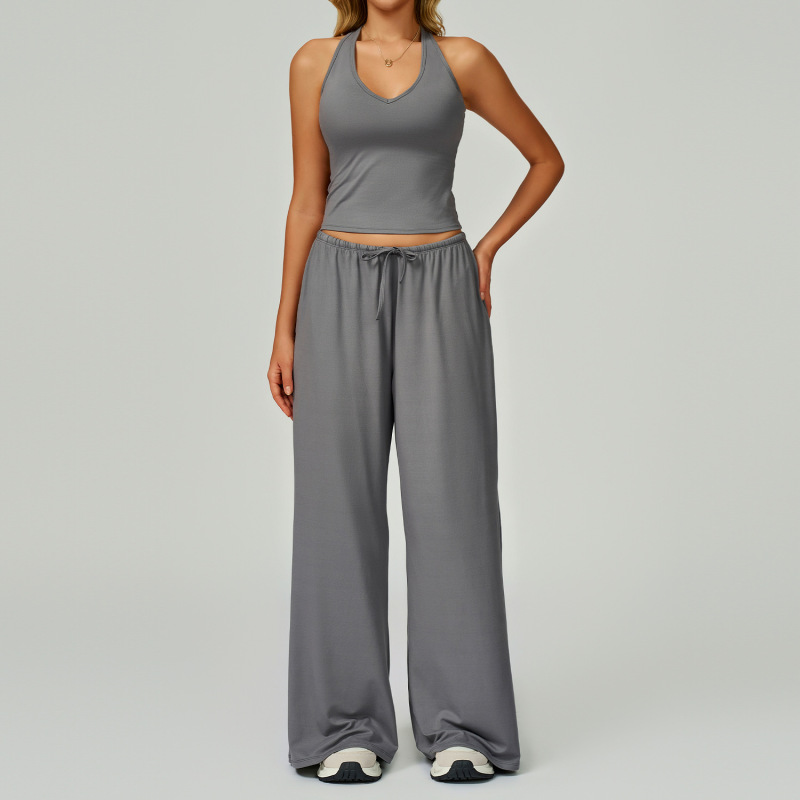 Zechuang Cross-border Brushed Yoga Set, Quick-drying, Beautiful Backless Suspender Sports Set, Casual Running Fitness Wear, Women's 3058