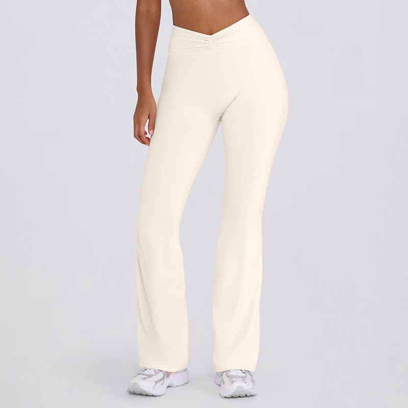 HR-B6505+K6506-TZ Women's Yoga Outfit Set: Halter-Neck Sports Bra & Flared Leggings