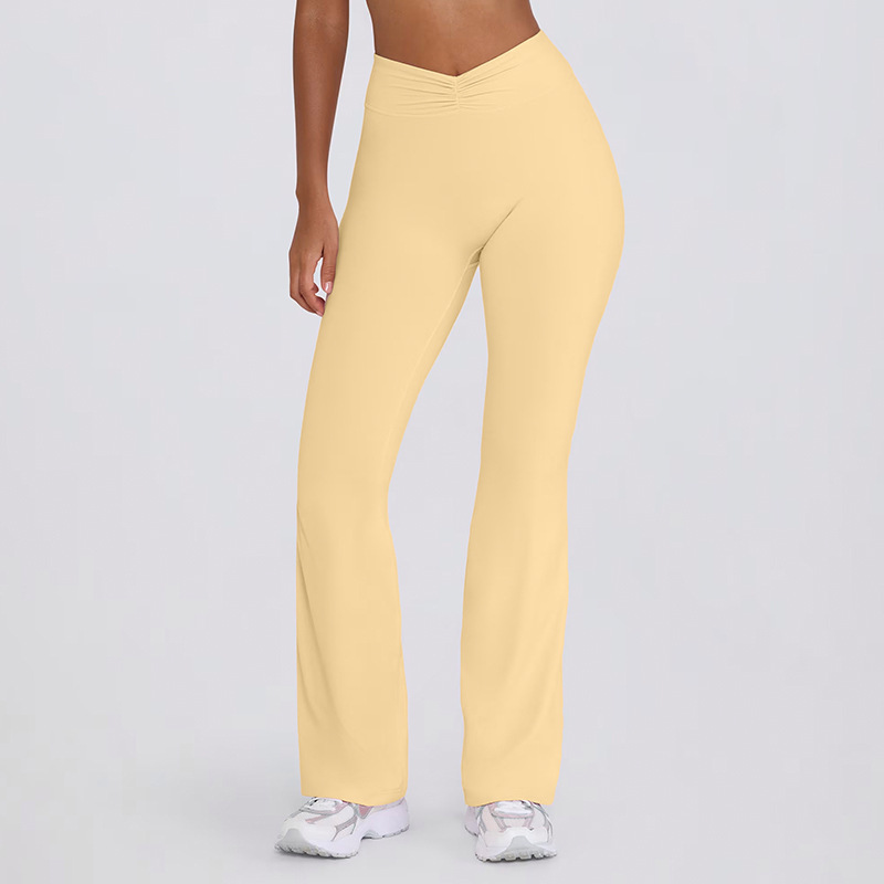 Women's backless halter neck sports bra/fitness flared pants yoga outfit set